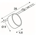 3-phase spot KALU 2.0 DALI cylindrical, DALI controllable, UGR < 19, cardanic swivelling IP20, black dimmable