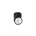 wall and ceiling luminaire KALU 2.0 SINGLE PHASE 1 flame, UGR < 19, cardanic swivelling IP20, black dimmable