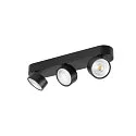 SLV LED Wand-/Deckenstrahler KALU 2.0 TRIPLE, IP20, 3-flammig, CRi>90, UGR<19, dimmbar, kardanisch, 28W 3000K 3x1400lm 36°, schwarz