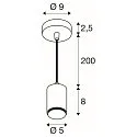 SLV pendant luminaire LALU® E27 IP20, black dimmable