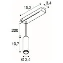 SLV LED 1-Phasen Pendelleuchte LALU® MIX&MATCH, ohne Schirm, IP20, 10W 2700/3000K 700/800lm 40°, CRi>90, dimmbar, schwarz