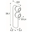 LED Wand-/Deckenleuchte DYSKO DOUBLE, 36°, 13W, 2700K, 1500lm, IP20, dimmbar, schwarz / gold