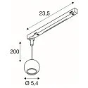 SLV Dekorative LED 1-Phasen Pendelleuchte DYSKO, IP20, 6.7W 2700 750lm 36°, CRi>90, dimmbar, Gold / Adapter schwarz