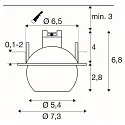 SLV LED Deckeneinbauleuchte DYSKO, rund, 36°, 6,4W, 2700K, 750lm, IP20, dimmbar, weiß / schwarz