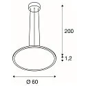 pendant luminaire PANEL 60 round, suitable for VDU workstation IP20, white dimmable