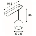 SLV LED 1-Phasen Pendelleuchte LIGHT EYE® 2.0, rund, CRi>90, schaltbar, 11W 3000K 1200lm 30°, weiß matt / schwarz