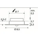 SLV LED Deckeneinbauleuchte P-LIGHT, rund, 3W, 6500K, 360lm, IK08, IP20, weiß