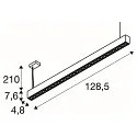 SLV LED Pendelleuchte GLENOS® PRO, 120cm, 75°, 60W, UGR16, IP20, dimmbar, 4000K, 7400lm, schwarz