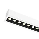 SLV LED Deckeneinbauleuchte GLENOS® PRO, 120cm, 75°, 30W, UGR19, IP20, IP20, dimmbar, 4000K, 3900lm, weiß / schwarz