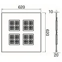 SLV LED Panel PAVANNO 625, 45°, 18W, 3000/4000K, 2850lm, IP20, UGR19, schwarz