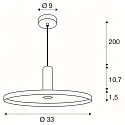 SLV Pendelleuchte LALU® SET PLATE 33, E27, 1x max. 7,5W, IP20, dimmbar, schwarz