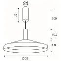 SLV LED Pendelleuchte LALU® SET TETRA 36, Aufbauversion, 40°, 10W, 2700/3000K, 700lm, IP20, dimmbar, schwarz