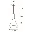 SLV LED Pendelleuchte LALU® SET CONE 15, Einbaubversion, 40°, 10W, 2700/3000K, 550lm, IP20, dimmbar, schwarz