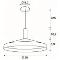 SLV LED Pendelleuchte LALU® SET TETRA 36, Einbauversion, 40°, 10W, 2700/3000K, 700lm, IP20, dimmbar, schwarz