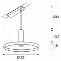 SLV 1-phase pendant luminaire LALU® SET PLATE 22 with shade, CCT Switch, set of 1 IP20, black dimmable