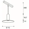 LED Pendelleuchte LALU® SET ELYPSE TRACK 48V, 40°, 9W, 2700/3000K, 600lm, IP20, dimmbar, schwarz
