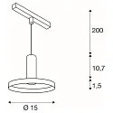 SLV pendant luminaire LALU® SET PLATE 15 IP20, black dimmable