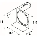 LED 3-Phasen Strahler EURO CUBE 2 M PHASE, CRi>90, UGR<22, kardanisch, C dimmbar, 14W 3000K 1650lm 40°, weiß / schwarz