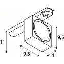 SLV LED 3-Phasen Strahler EURO CUBE 2 M DALI, CRi>90, UGR<22, kardanisch, DALI dimmbar, 14W 3000K 1650lm 40°, weiß / schwarz