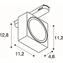 SLV LED 3-Phasen Strahler EURO CUBE 2 L PHASE, CRi>90, UGR<19, kardanisch, C dimmbar, 21W 4000K 2800lm 40°, schwarz