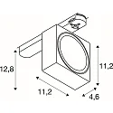 SLV LED 3-Phasen Strahler EURO CUBE 2 L DALI, CRi>90, UGR<19, kardanisch, DALI dimmbar, 21W 4000K 2800lm 40°, weiß / schwarz