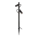 SLV Outdoor LED-Stehleuchte HELIA SLIM POLE DOUBLE, IP65 IK03, Erdspieß-Stativ + Steckerkabel, 2x 6W 2200K 500lm 38°, schaltbar