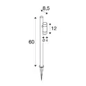 SLV gorund spike luminaire HELIA SLIM POLE SINGLE with plug IP65, black