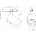 SLV LED 3-Phasen Strahler TRACKSPOT P, 17,8cm, 36°, 12W, IP20, DALI dimmbar, 3000K, 1836/5843lm, schwarz