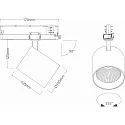 3-phase spot TRACKSPOT V swivelling, suitable for VDU workstation IP20, white dimmable