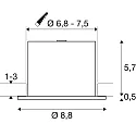 SLV ceiling recessed luminaire UNIVERSAL DOWNLIGHT MOVE swivelling, with cover IP20, black dimmable