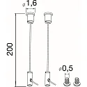 SLV Abhängeset für LED Feuchtraumleuchte TUBULAR P, 200cm, 2 Stück, silber