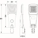 SLV LED Mastleuchte STREET A MINI, 90W, 4000K, 13500lm, IP66, grau