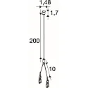 SLV Abhängeset für LED Deckenleuchte BATTEN INDUSTRY C+P, 200cm, Stahlseil, silber