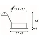 Recessed spotlight NEW TRIA II GU10, alu brushed
