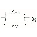 LED Einbau-Downlight DL 126 für Möbel, IP20, Ø 6.5cm, 12V DC SELV, ohne BG, 2.8W 3000K 170m 90°, weiß