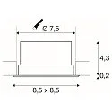 VERLUX, Einbauleuchte, LED, 3000K, mattweiß, 8,5x8,5 cm, 10W