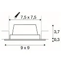 SLV LED Einbauleuchte FRAME BASIC LED SET Downlight, 9,4W, SMD LED, 3000K, 90°, inkl. Treiber, Clipfedern, schwarz