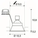 SLV Einbauleuchte HORN-O, 1xGU10, 230V, Clipfedern, schwarz