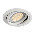 SLV Deckeneinbaustrahler NEW TRIA ES111 1, GU10, 230V, rund, inkl. Blattfedern, weiß