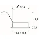 SLV Deckeneinbaustrahler NEW TRIA ES111 1, GU10, 230V, eckig, inkl. Blattfedern, schwarz