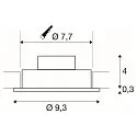 SLV LED Deckeneinbaustrahler NEW TRIA 77 DL SET, Rund, 6.2W, COB LED, 2700K, 38°, inkl. Treiber und Clipfedern, Alu gebürstet