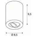 SLV Ceiling luminaire TRILEDO ROUND CL Surface mount luminaire Downlight, LED, 6W, 38°, 3000K, incl. driver, white