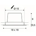 LED Ceiling recessed spot NEW TRIA DL SET, square, COB LED, 2700K, 30°, incl. Driver, Clip springs, black