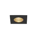 LED Ceiling recessed luminaire PATTA-I, square, 12W, COB LED, 38°, 3000K, IP65, incl. Driver, black