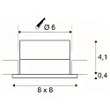 LED Ceiling recessed luminaire PATTA-I, square, 12W, COB LED, 38°, 3000K, IP65, incl. Driver
