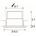 LED Ceiling recessed luminaire PATTA-F, round, 12W, COB LED, 38°, 3000K, IP65, incl. Driver