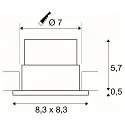 LED Ceiling recessed luminaire PATTA-F, square, 12W, COB LED, 38°, 3000K, IP65, incl. Driver