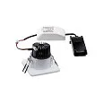 SLV LED Ceiling recessed luminaire PATTA-F, square, 12W, COB LED, 38°, 3000K, IP65, incl. Driver, white