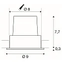 SLV LED Einbauleuchte H-LIGHT 1 LED, 11,5W, 20°, 2700K, inkl. Treiber, Clipfeder, schwarz matt
