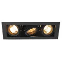 Deckeneinbaustrahler KADUX 3 GU10 Downlight, 3xGU10, 230V, Clipfedern, schwarz